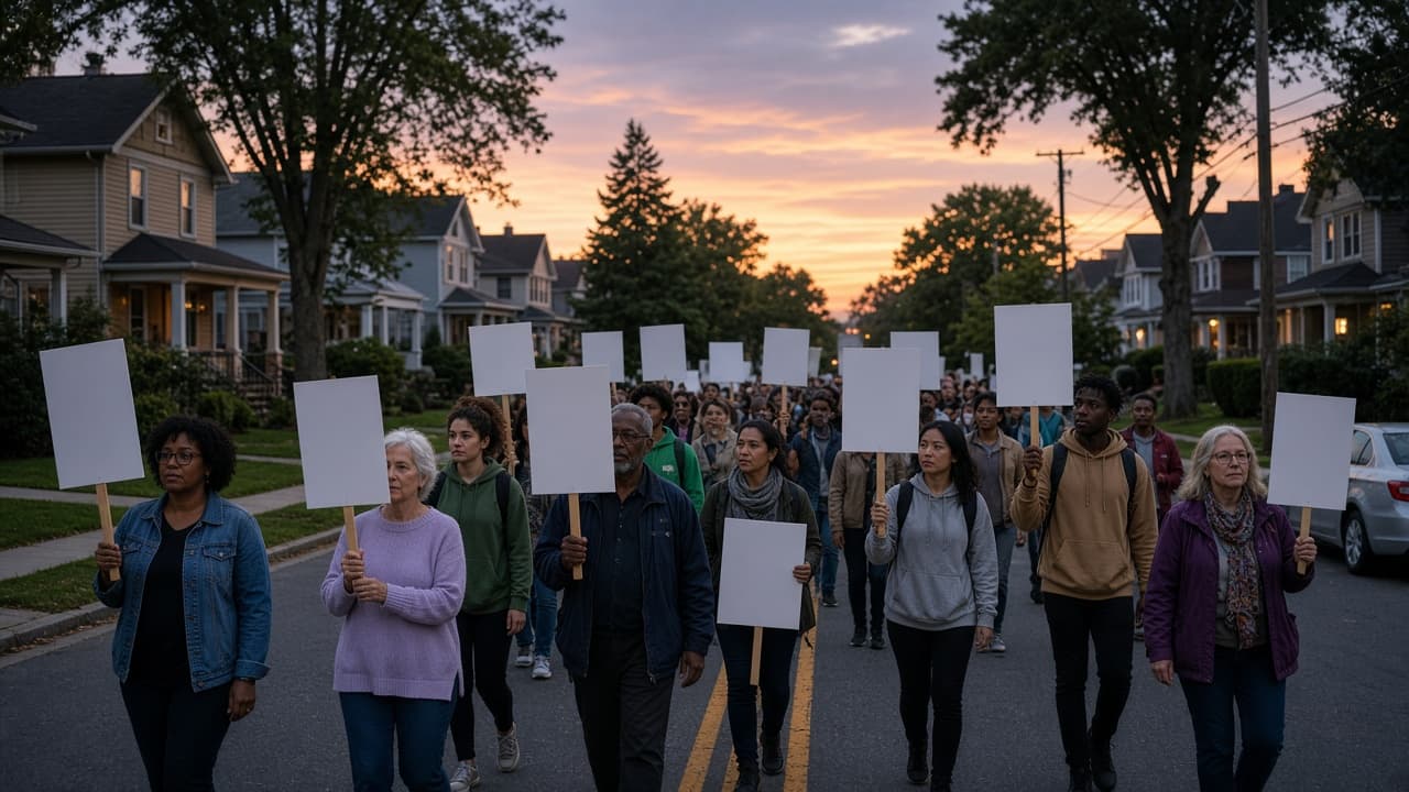 Illustrative peaceful protest march