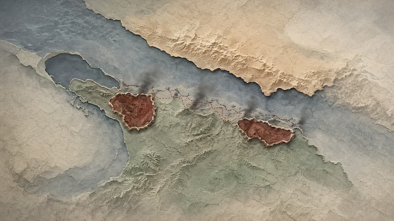 Educational map of Georgia showing South Ossetia, Abkhazia, Tskhinvali, Gori and the Roki tunnel