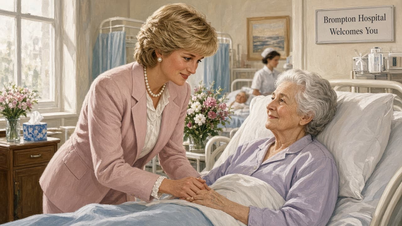 Illustrative Diana charity hospital visit