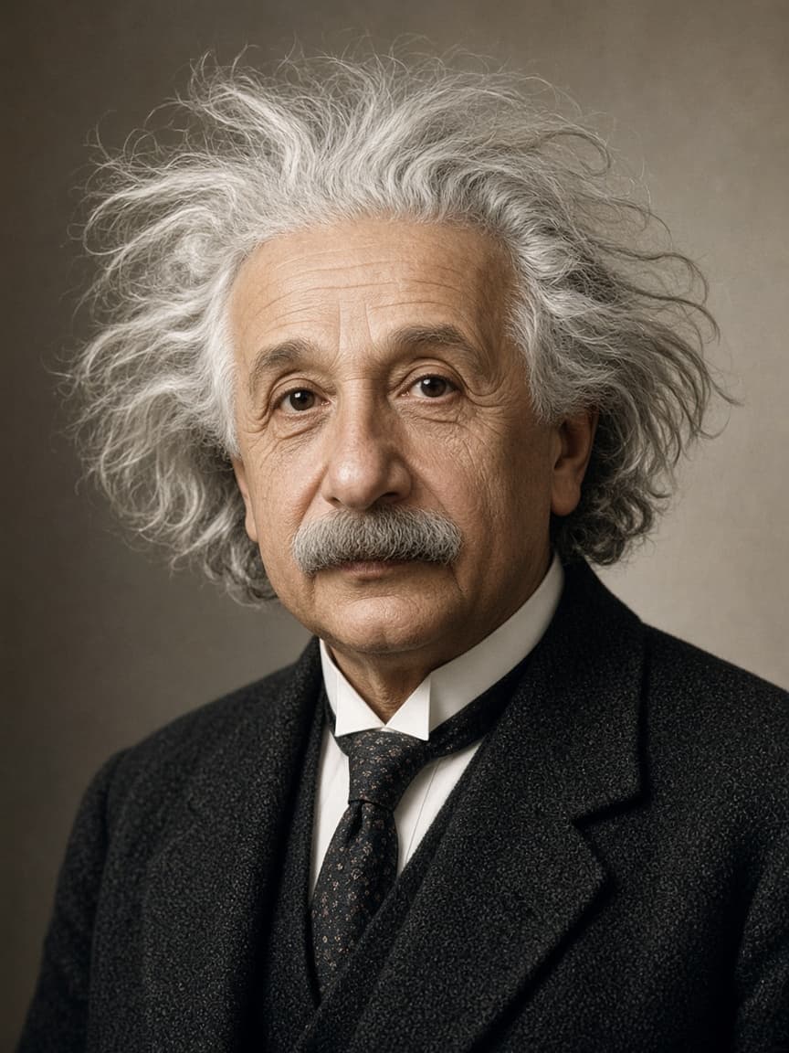 Illustrative portrait of Albert Einstein in the late 1930s