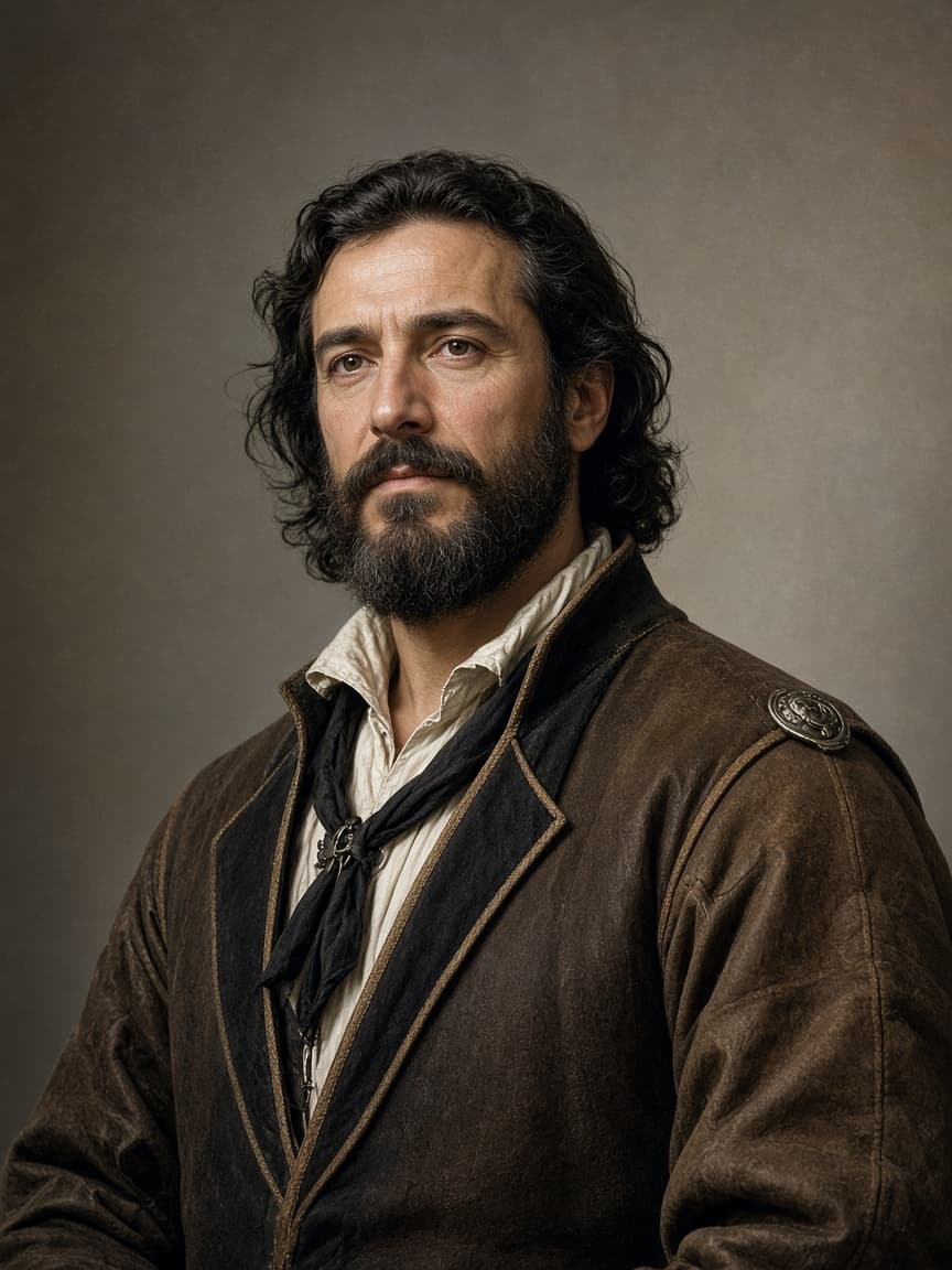 Illustrative portrait of Juan Sebastian Elcano, who commanded Victoria on the final leg of the first circumnavigation