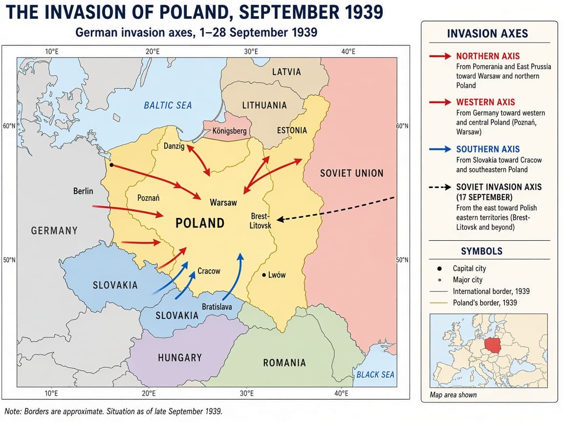 Educational map Europe Sept 1939
