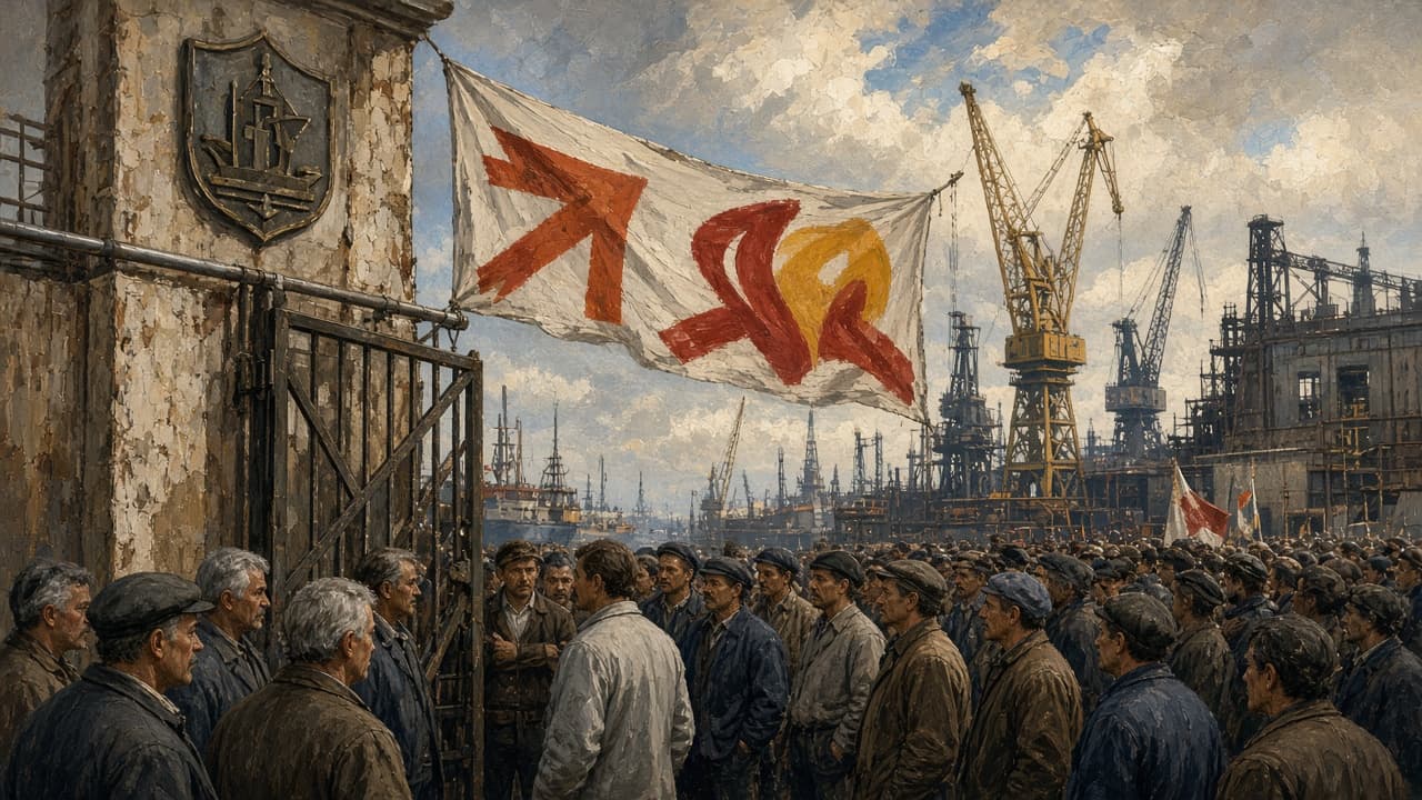 Illustrative gates of the Gdańsk Shipyard during the 1980 strikes