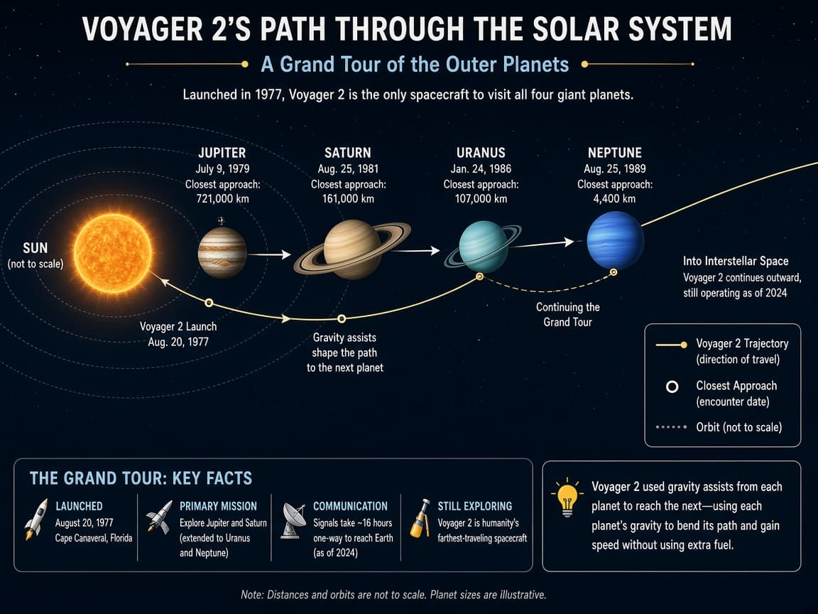Educational outer planets tour path