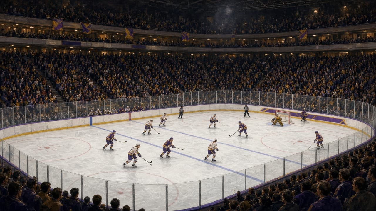 Illustrative Los Angeles arena hockey night