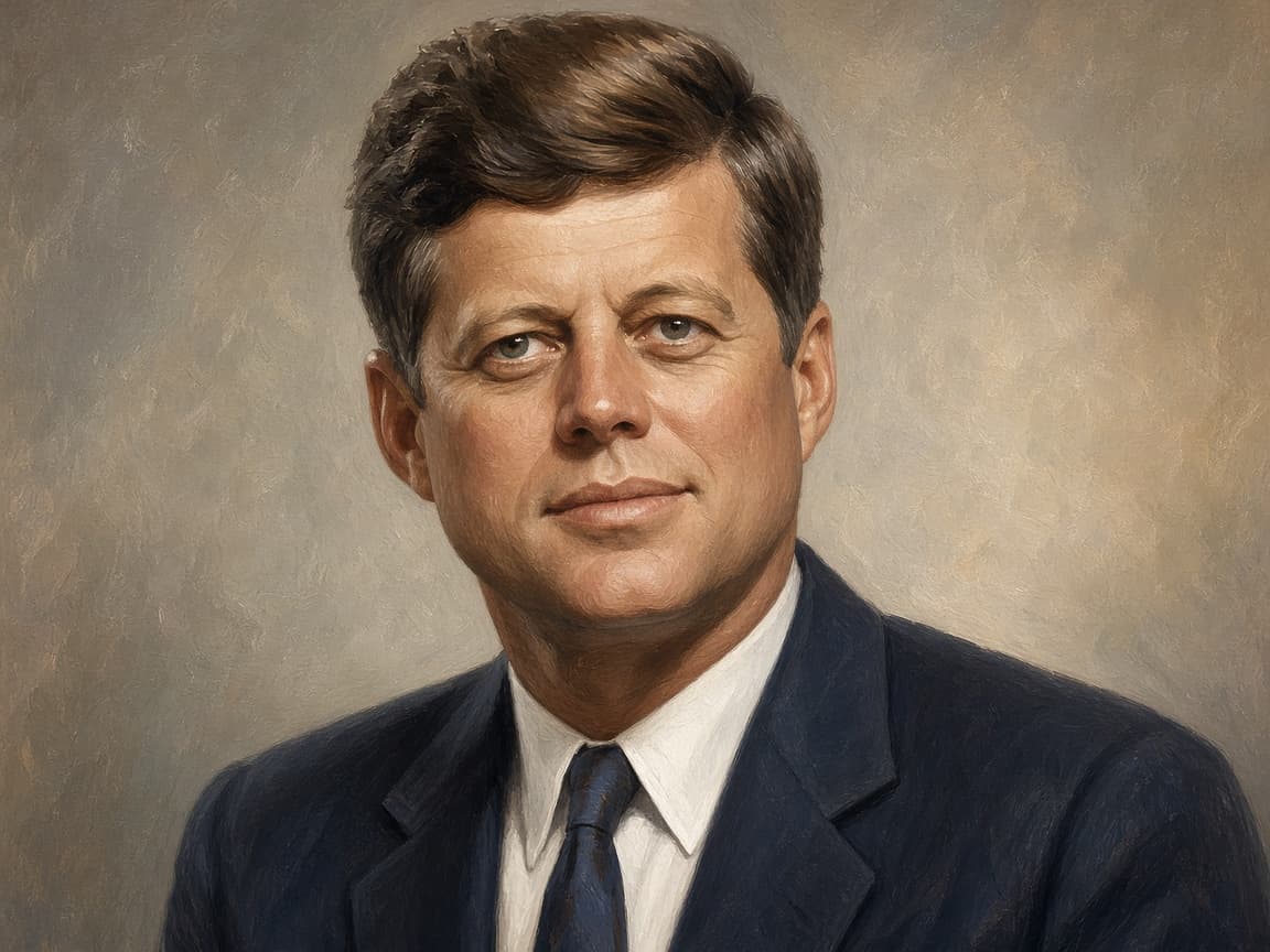 Illustrative portrait of President John F. Kennedy in the early 1960s