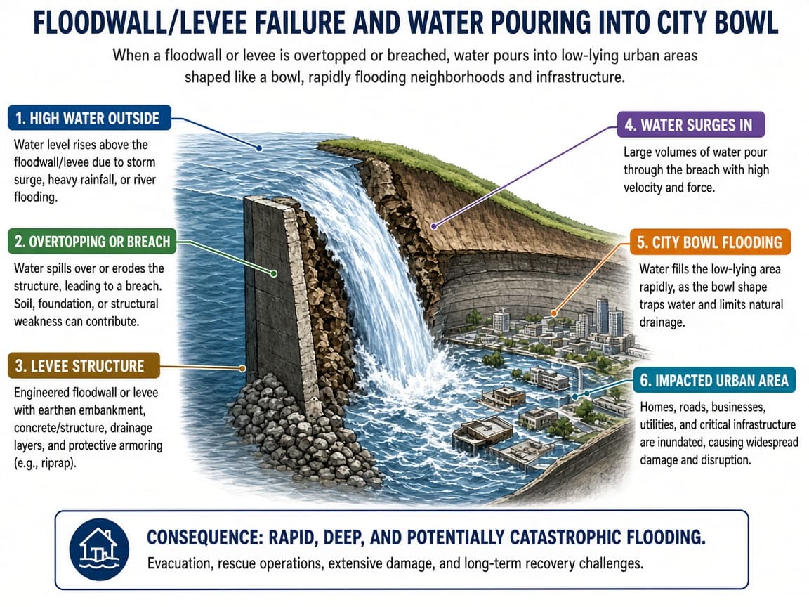 Educational levee failure diagram