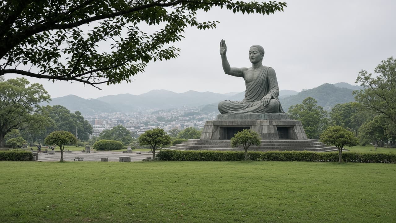 Illustrative Nagasaki Peace Park memorial