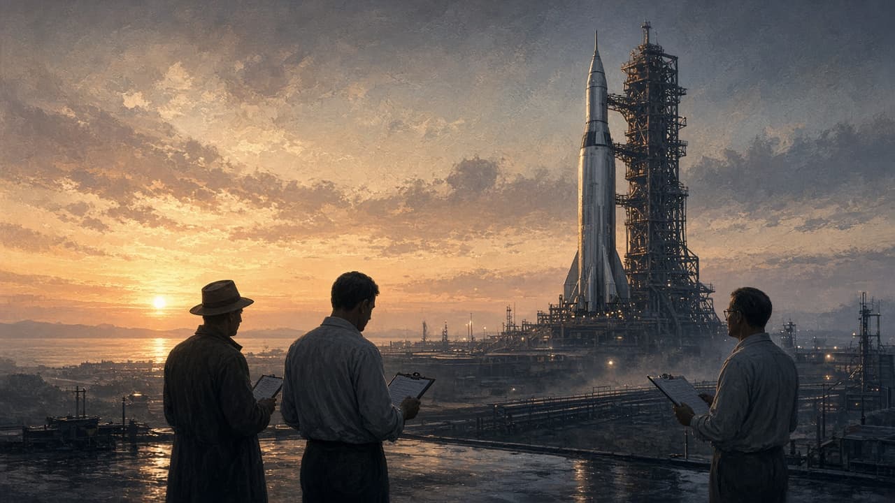 Illustrative view of the 1958 signing of the National Aeronautics and Space Act