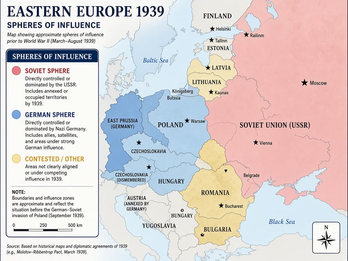 Educational map of 1939 secret spheres