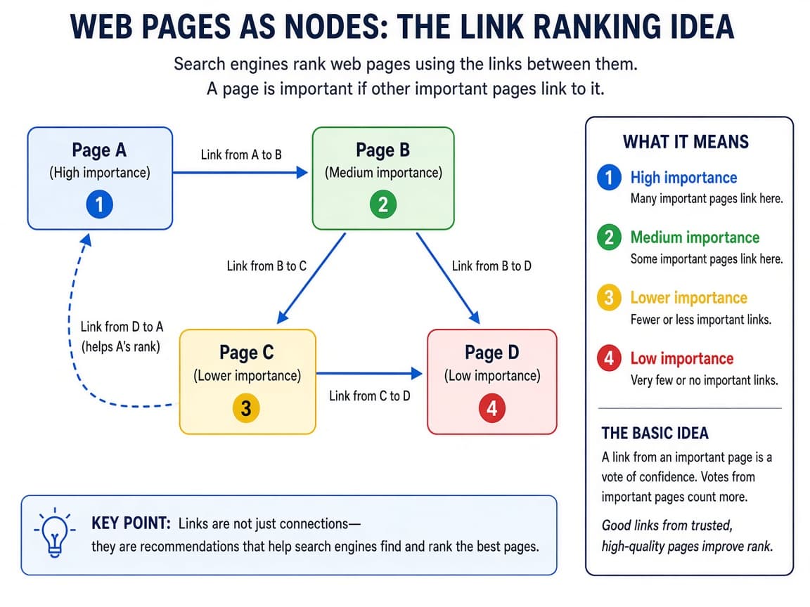 Educational PageRank link diagram