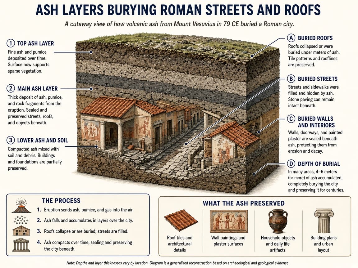 Educational Pompeii burial cutaway