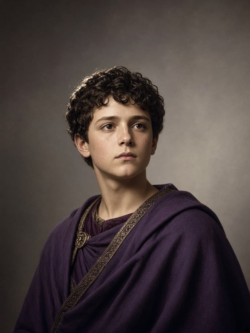 Illustrative portrait of Romulus Augustulus, the last Western Roman emperor