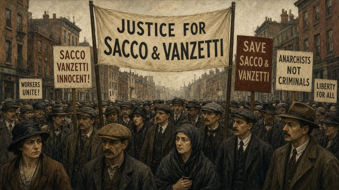 Illustrative protest for Sacco and Vanzetti