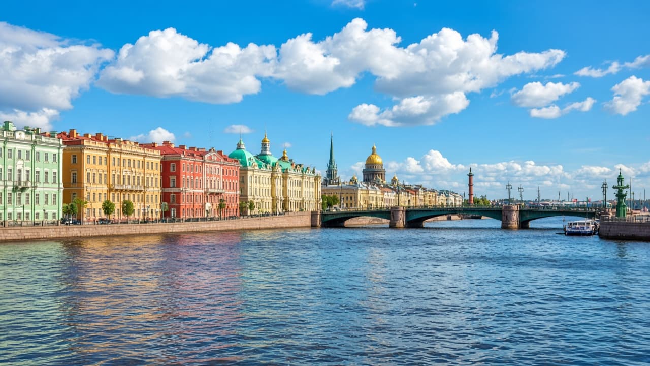 Illustrative view of Saint Petersburg along the Neva River