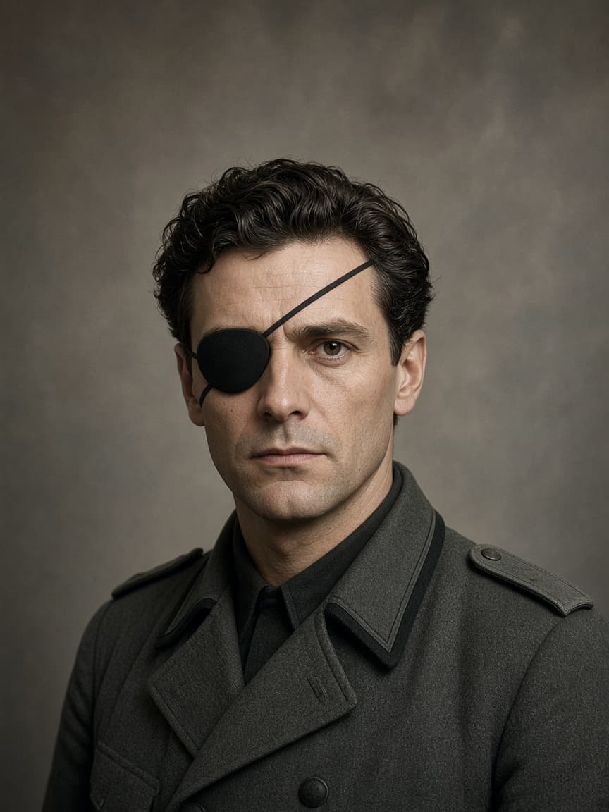 Illustrative portrait of Colonel Claus von Stauffenberg in uniform