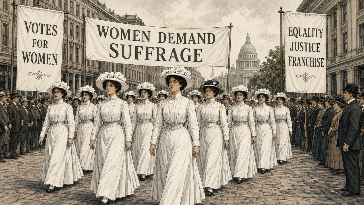 Illustrative suffrage parade