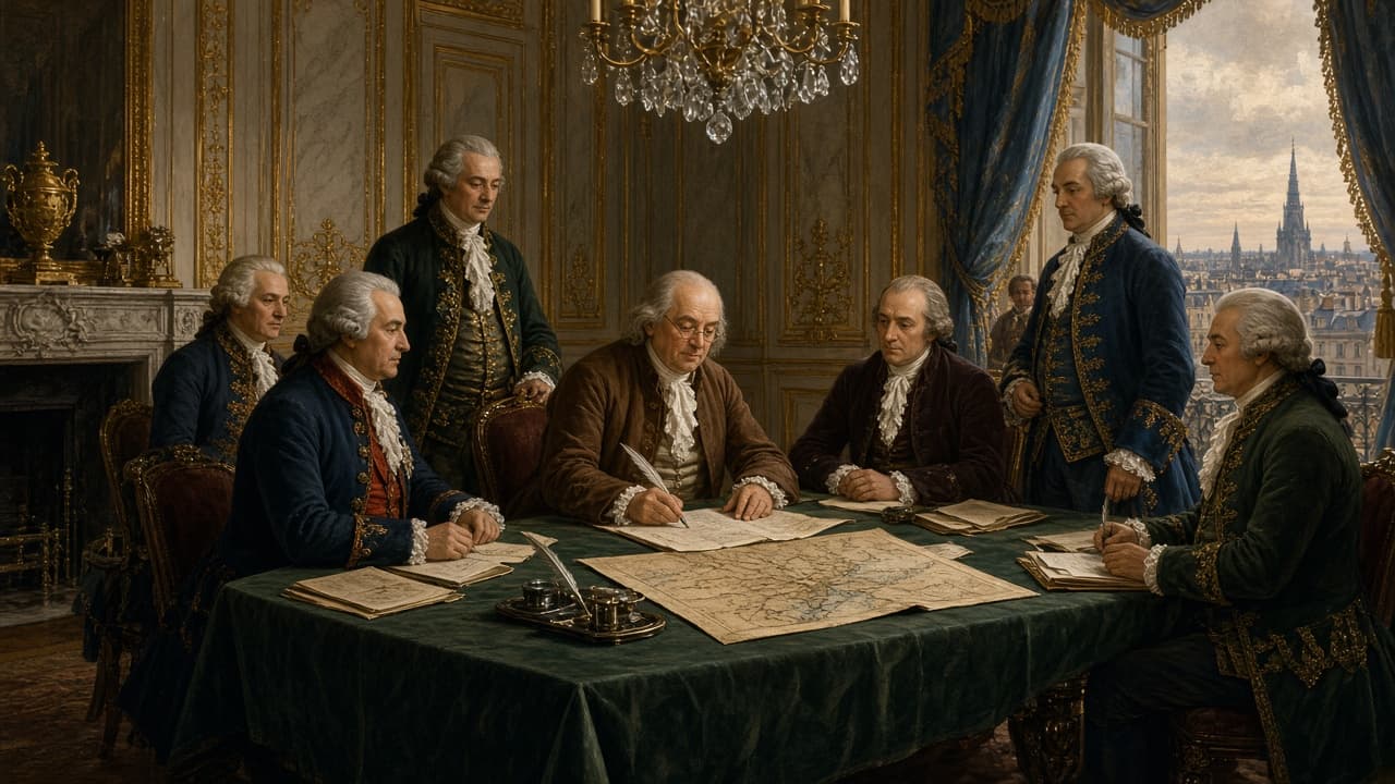 Illustrative signing scene for the 1783 Treaty of Paris