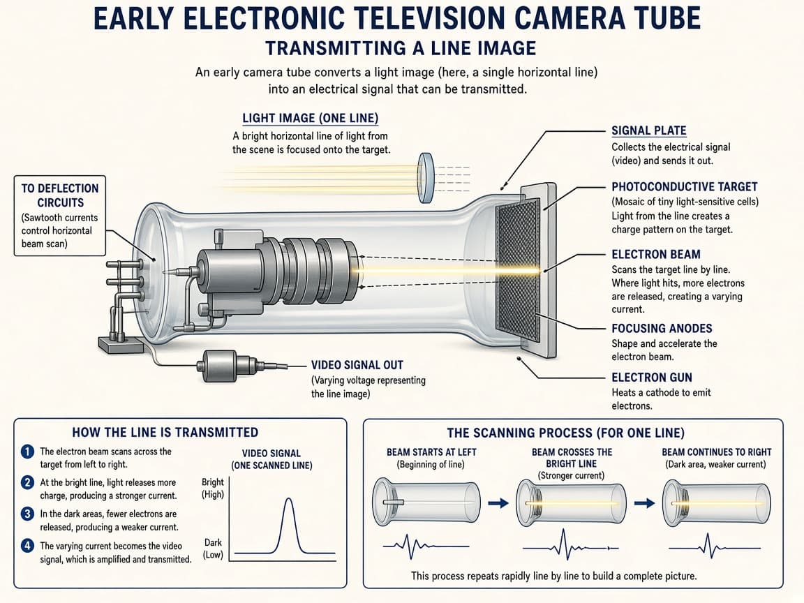 Educational electronic TV tube diagram