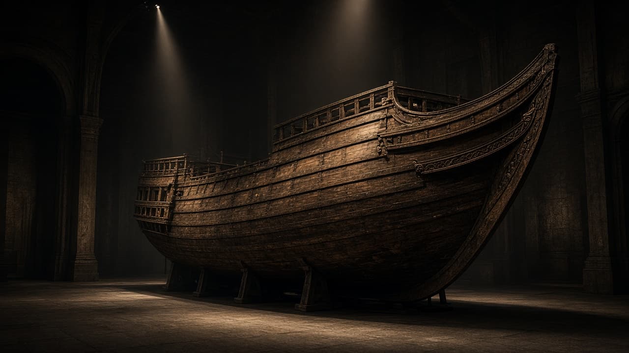 Illustrative preserved Vasa hull in museum