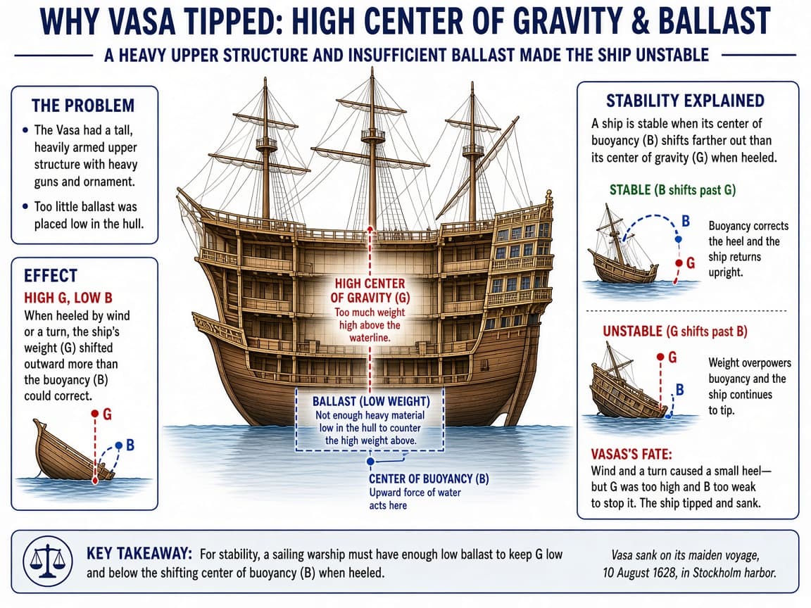 Educational diagram of Vasa stability failure