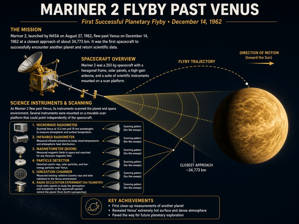 Educational Venus flyby diagram
