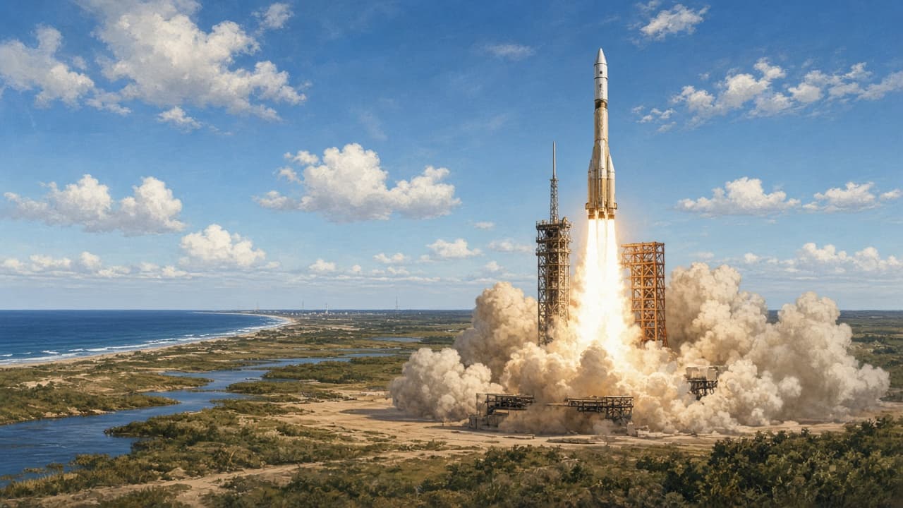 Illustrative launch of the Voyager 1 spacecraft