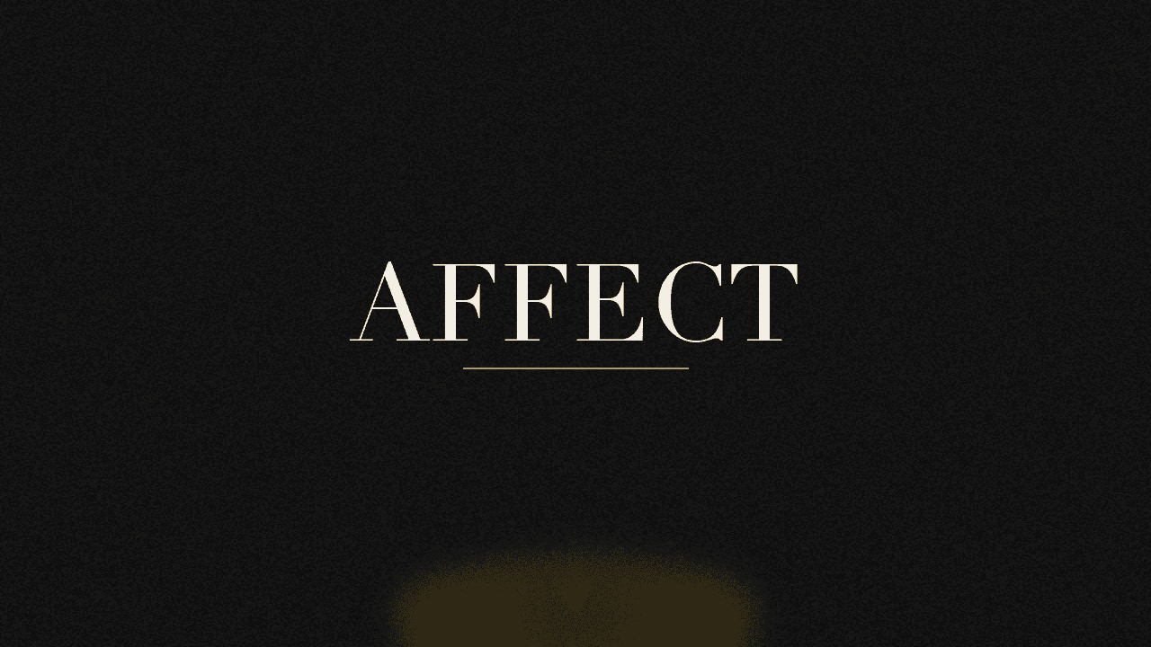Editorial graphic of the word affect