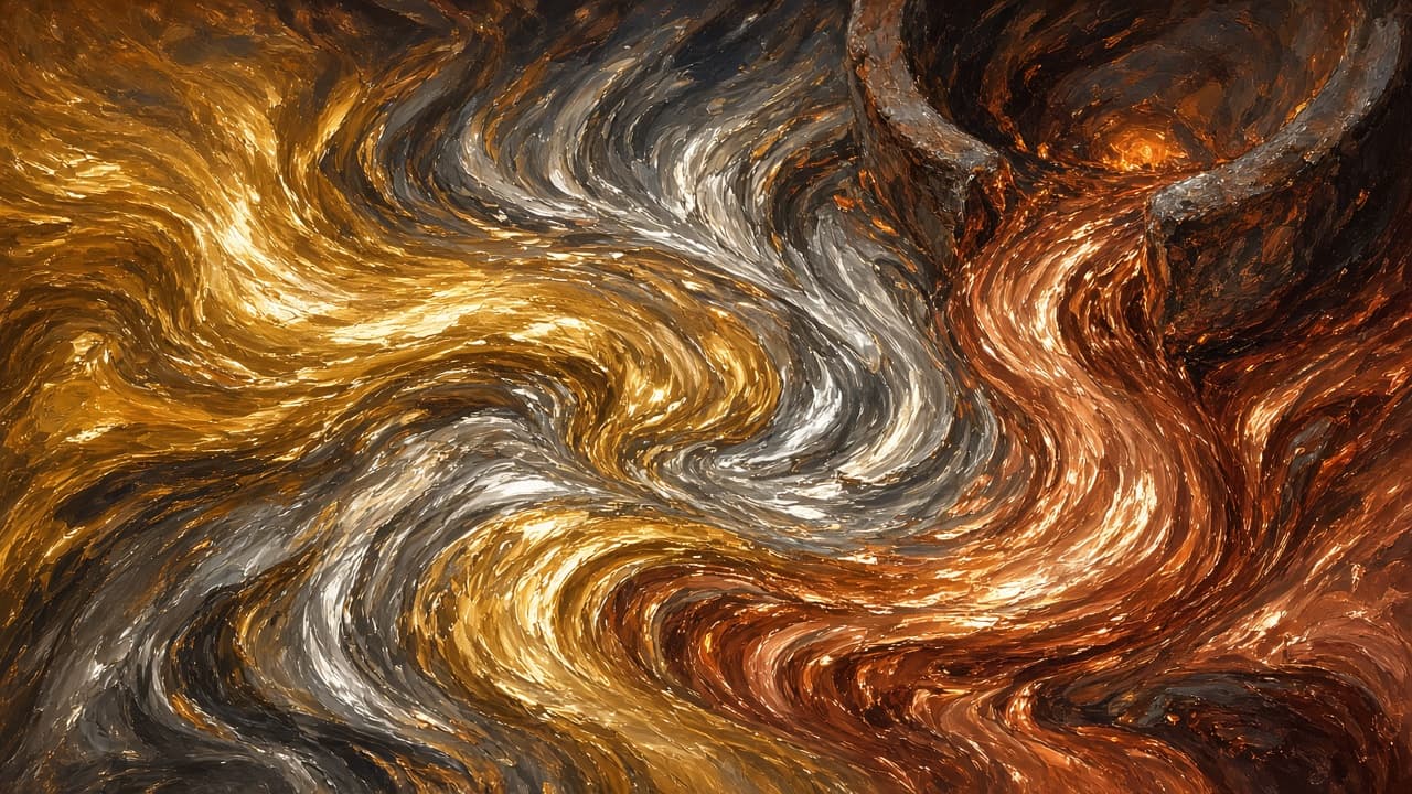 Molten metals blending in a crucible