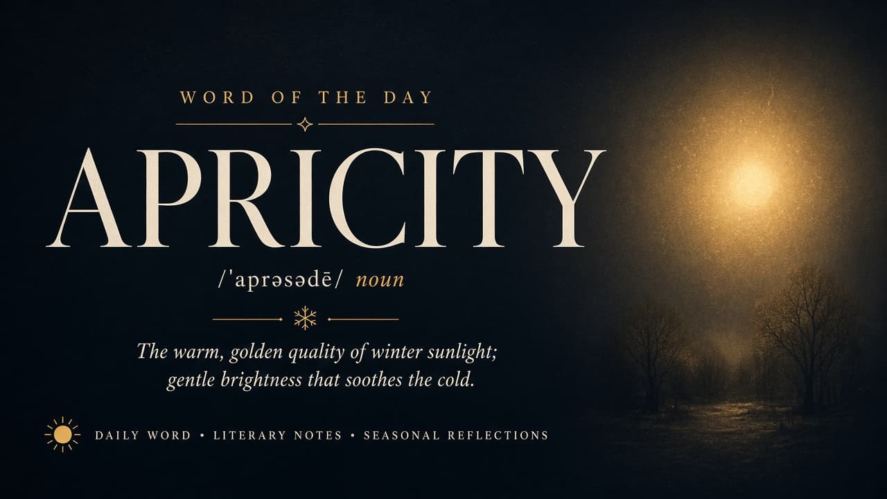 Editorial graphic of the word apricity