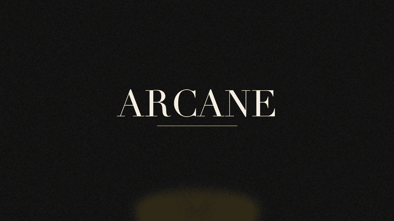 Editorial graphic of the word arcane