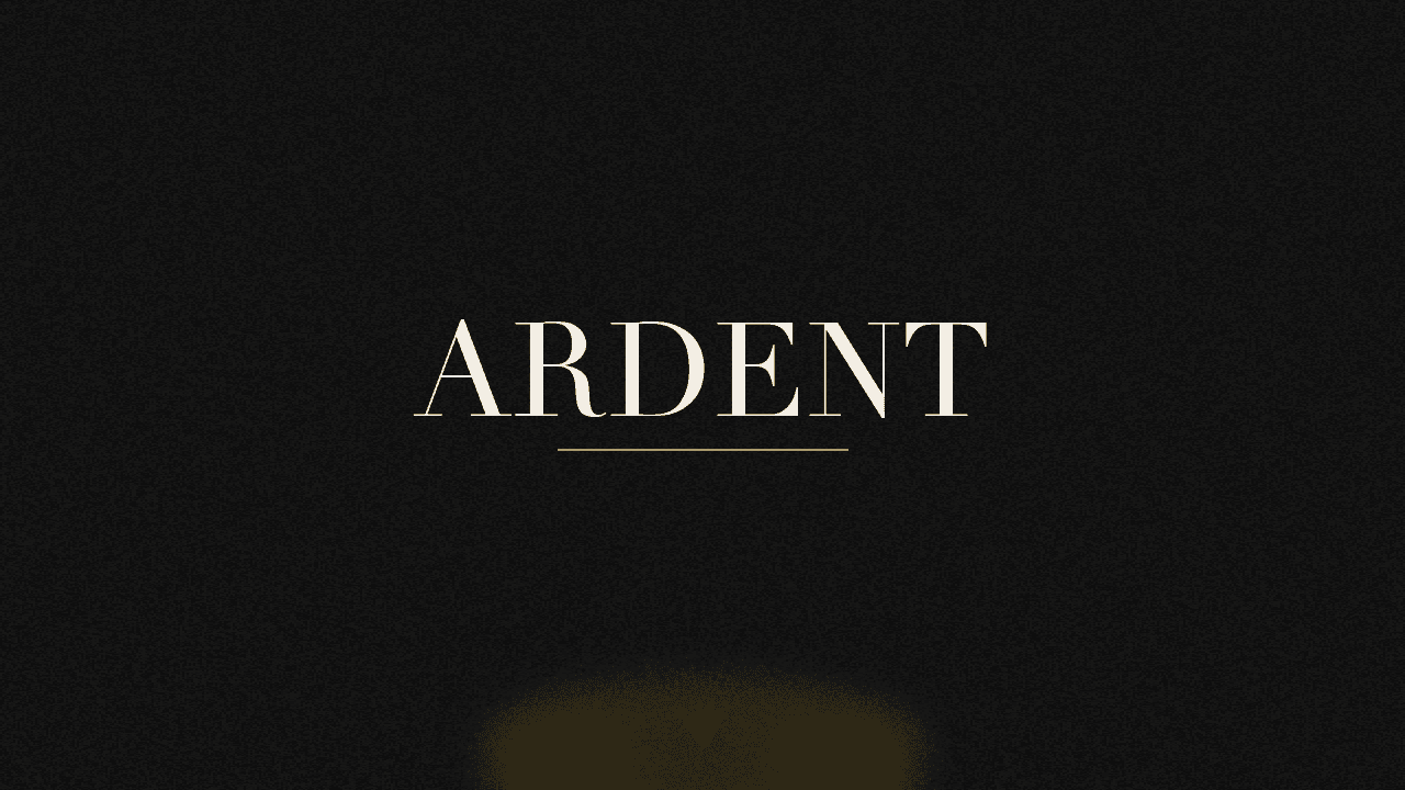 Editorial graphic of the word ardent