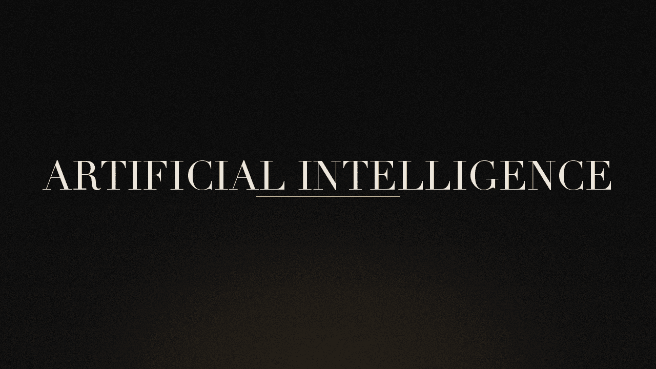 Editorial graphic of the word artificial intelligence