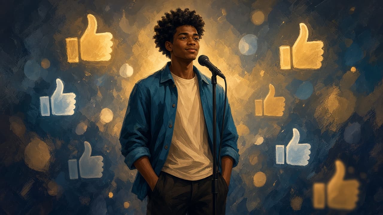 Person standing firm while a crowd of icons nod approval