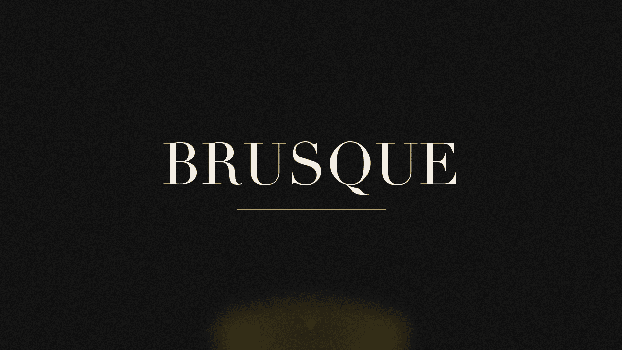 Editorial graphic of the word brusque