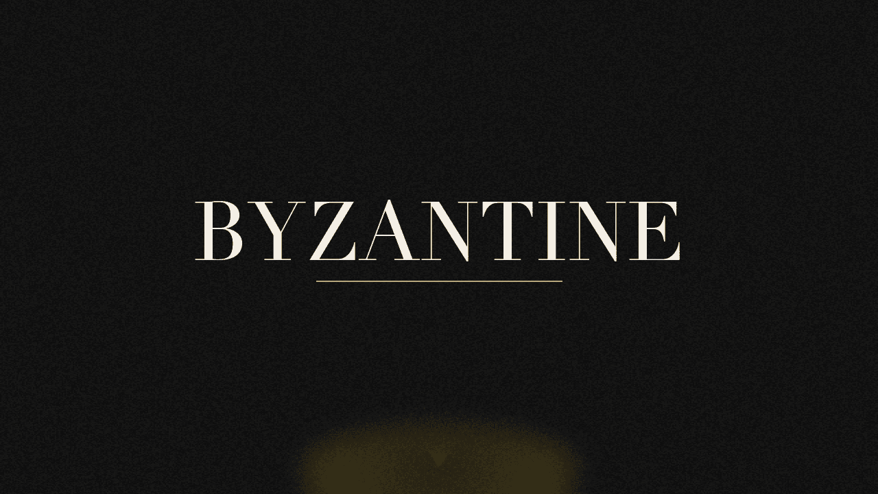 Editorial graphic of the word byzantine