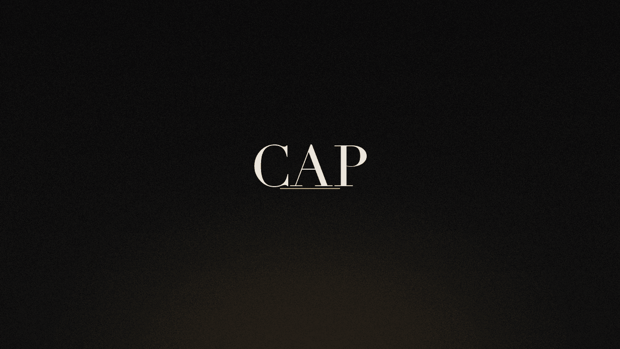 Editorial graphic of the word cap