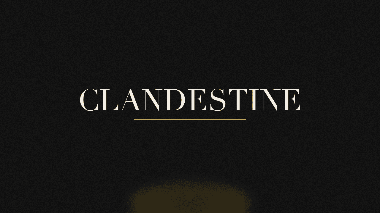 Editorial graphic of the word clandestine