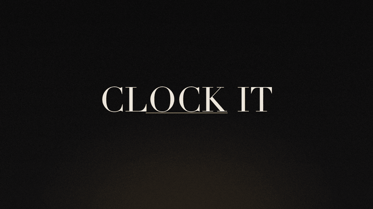 Editorial graphic of the word clock it