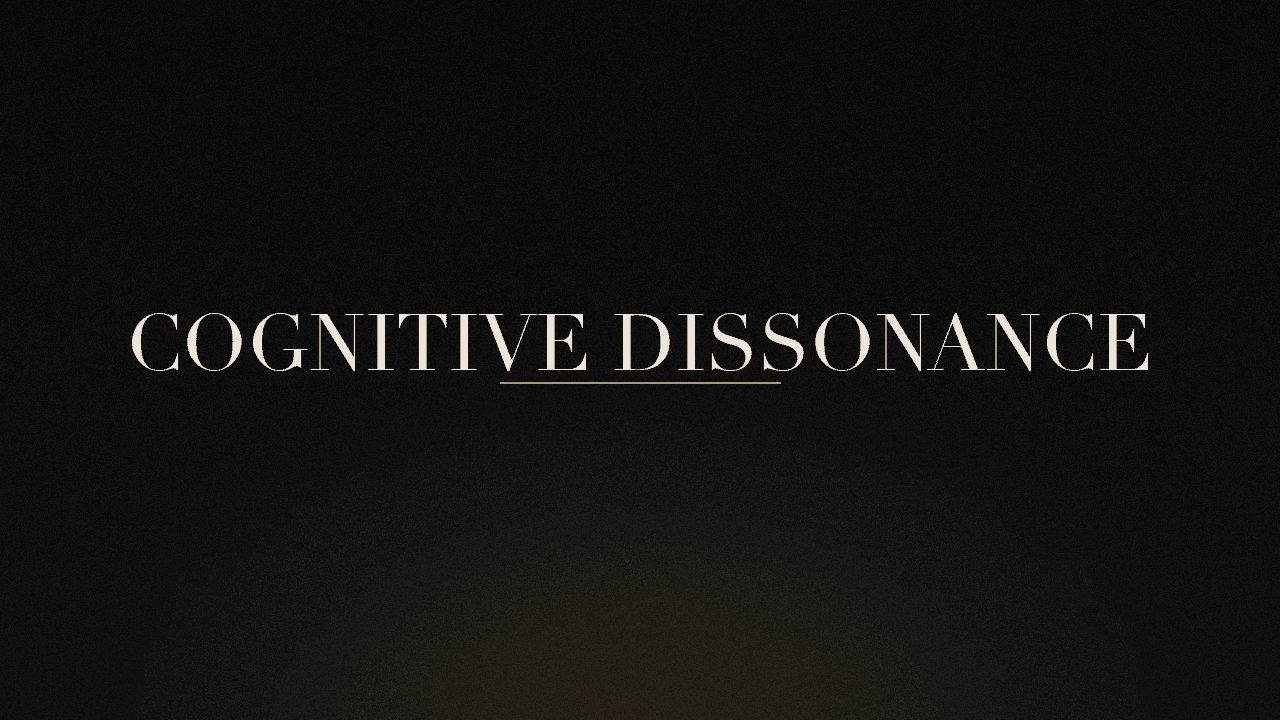 Editorial graphic of the word cognitive dissonance
