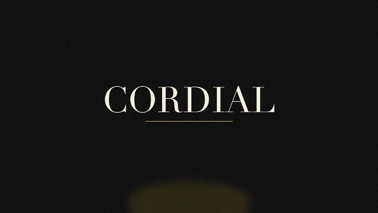 Editorial graphic of the word cordial