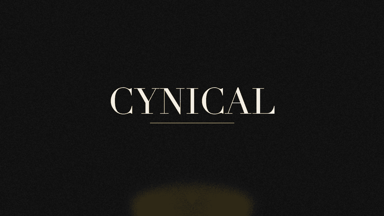 Editorial graphic of the word cynical