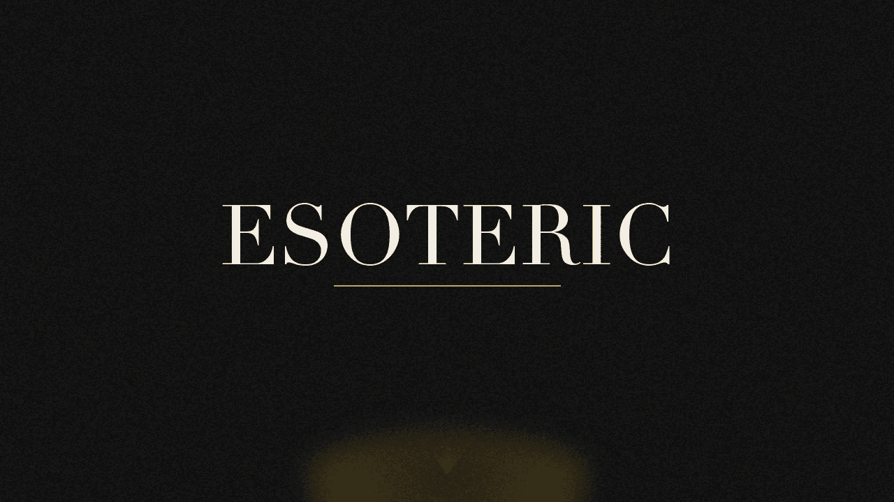 Editorial graphic of the word esoteric