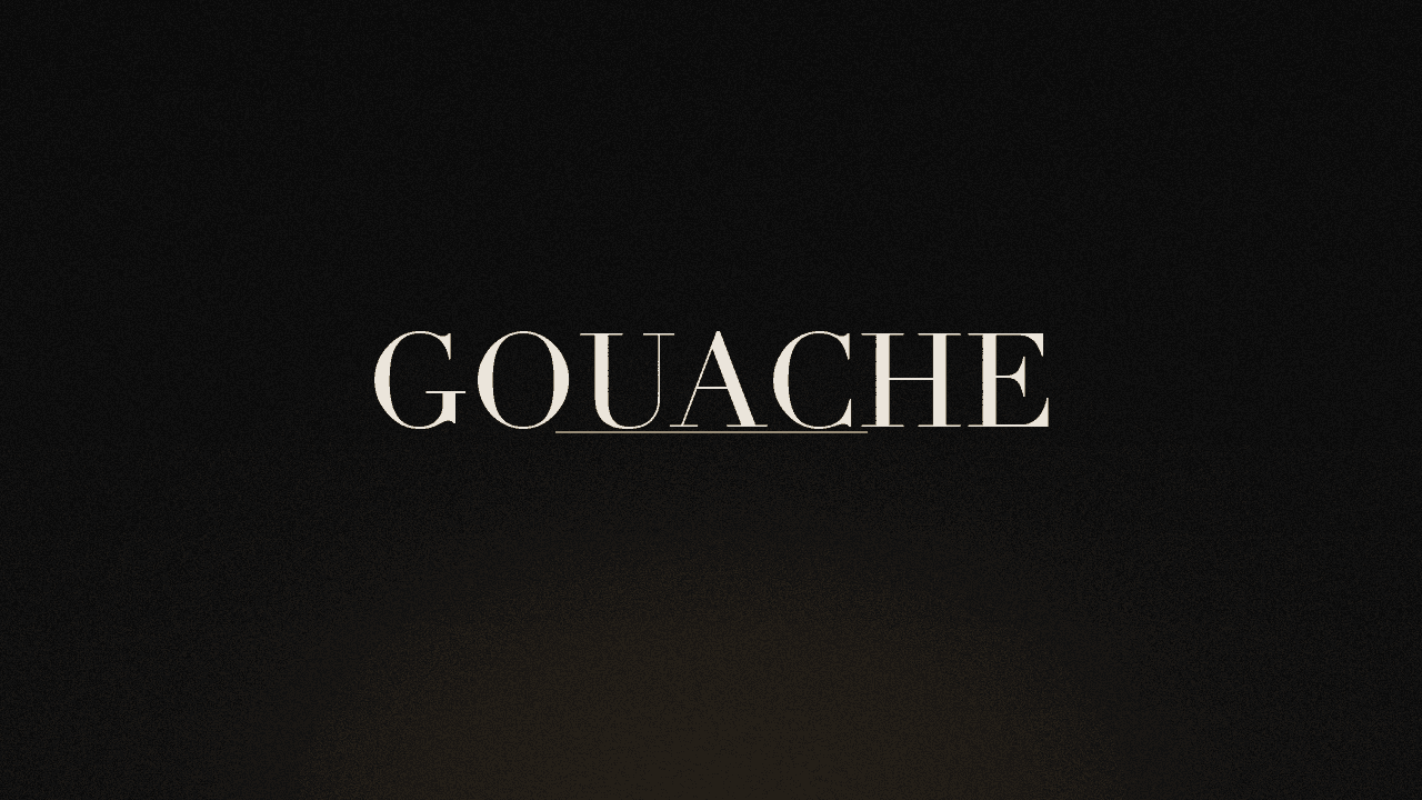 Editorial graphic of the word gouache