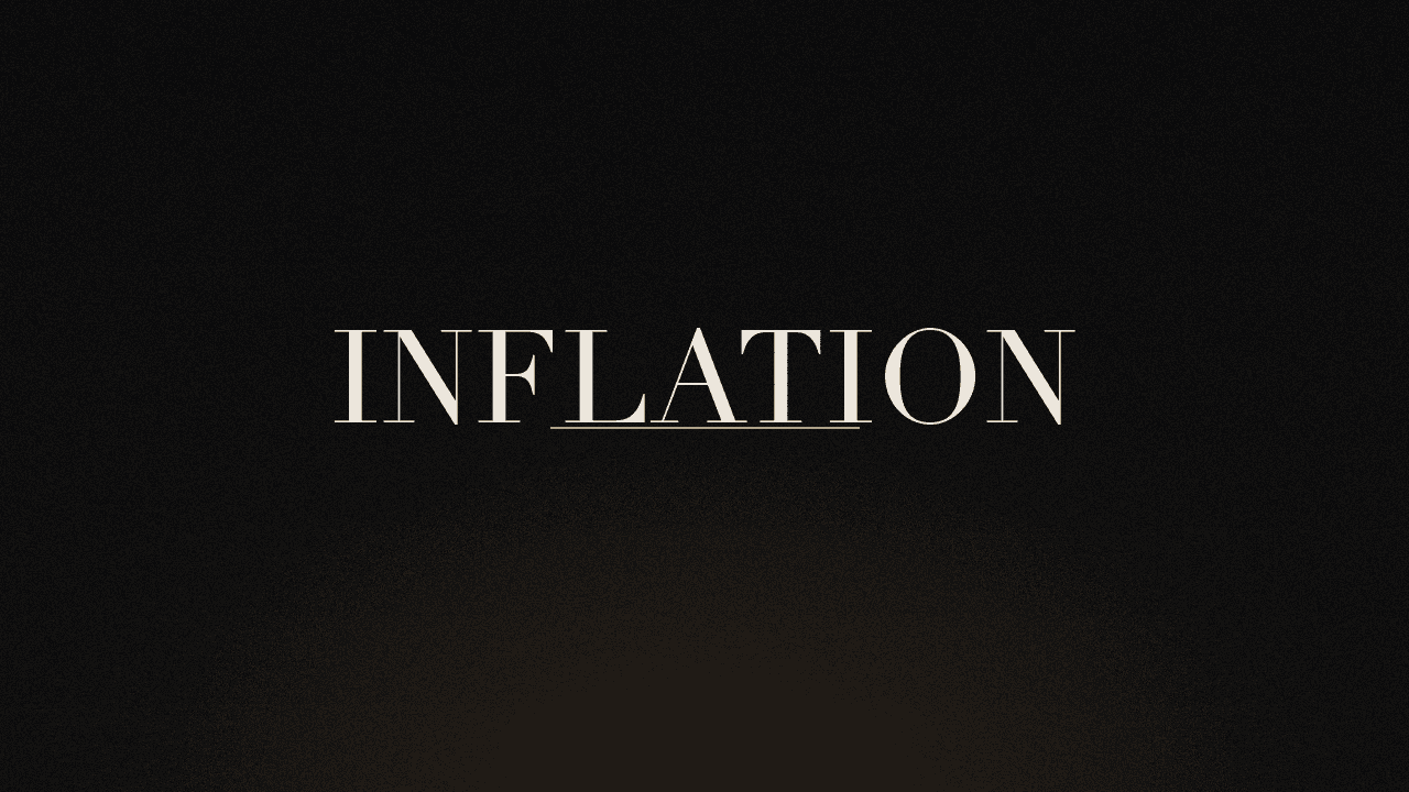 Editorial graphic of the word inflation