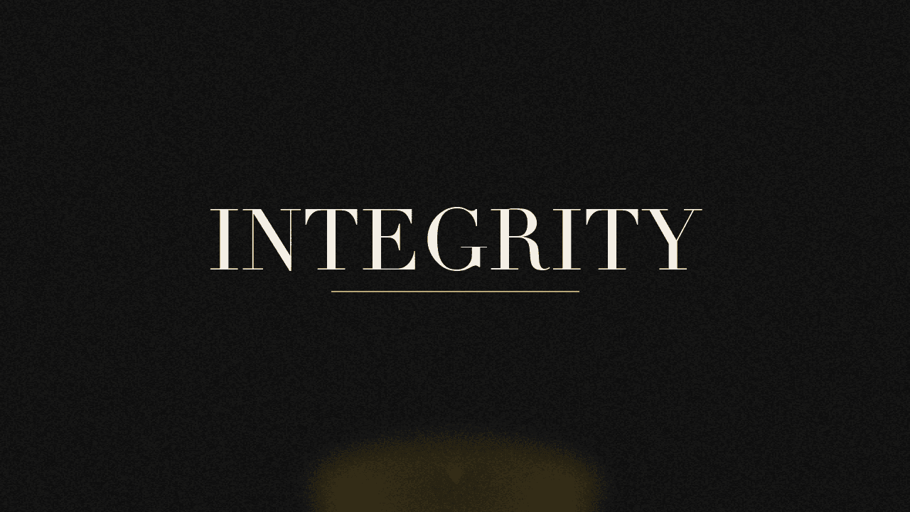Editorial graphic of the word integrity