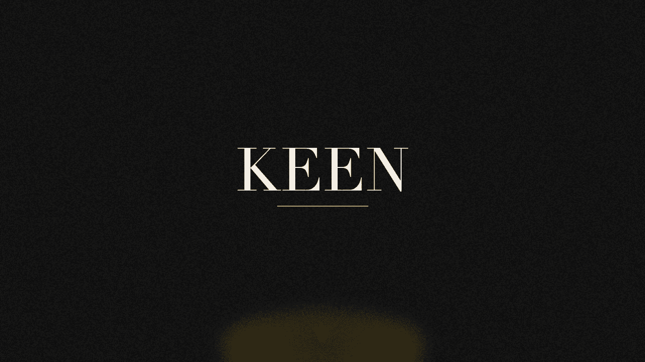 Editorial graphic of the word keen