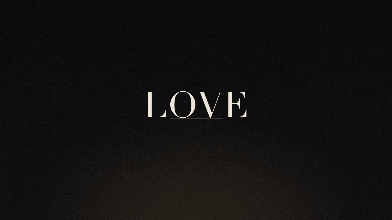 Editorial graphic of the word love