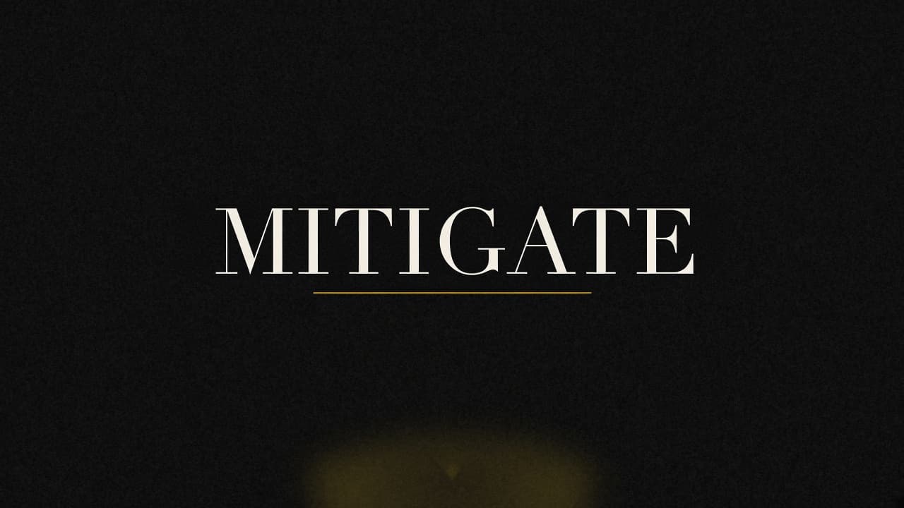 Editorial graphic of the word mitigate