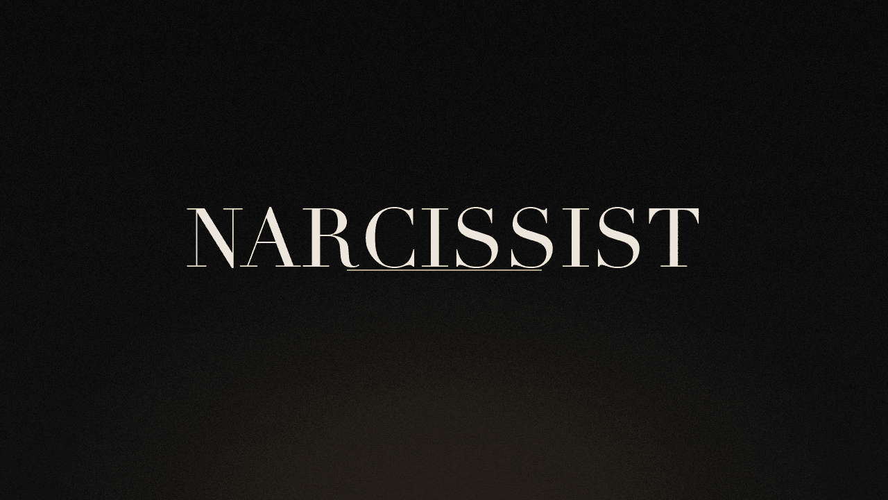 Editorial graphic of the word narcissist